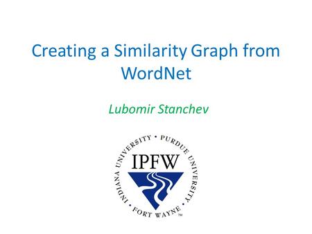Creating a Similarity Graph from WordNet
