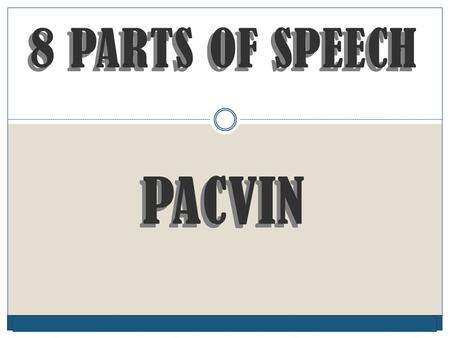 parts of speech presentation