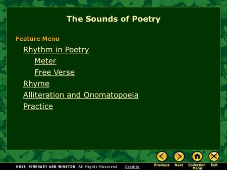 The Sounds of Poetry Rhythm in Poetry Meter Free Verse Rhyme