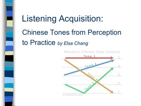 Listening Acquisition: Chinese Tones from Perception to Practice by Elsa Chang.