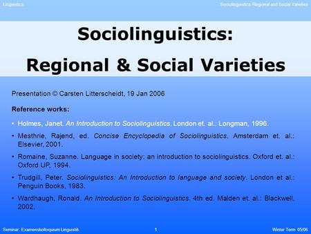 Regional & Social Varieties