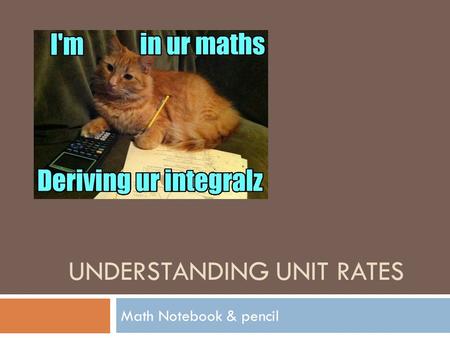 Understanding Unit Rates