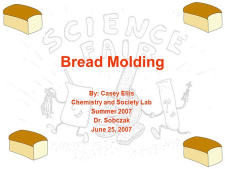 Bread Molding By: Casey Ellis Chemistry and Society Lab Summer 2007 Dr. Sobczak June 25, 2007.