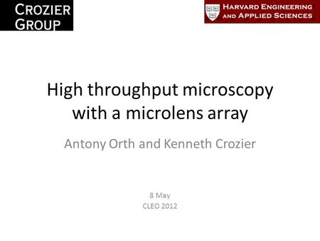 Microscopy with lens arrays