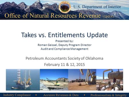 Petroleum Accountants Society of Oklahoma February 11 & 12, 2015