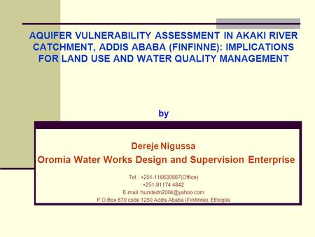 Oromia Water Works Design and Supervision Enterprise
