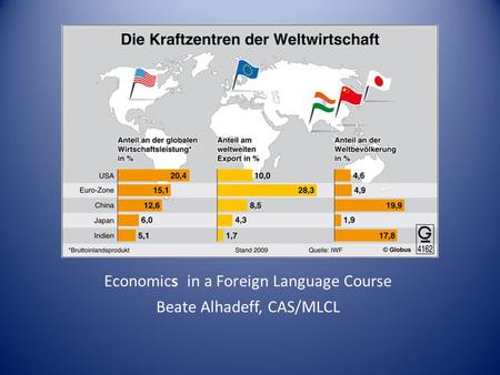 Economics in a Foreign Language Course Beate Alhadeff, CAS/MLCL.