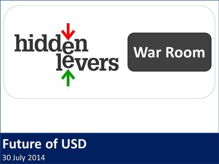 Future of USD 30 July 2014 War Room. HiddenLevers War Room Open Q + A Macro Coaching Archived webinars CE Credit Idea Generation Presentation deck Product.