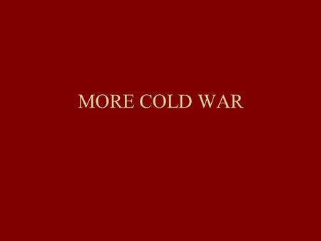 MORE COLD WAR. Samantha Stevens Serena -->