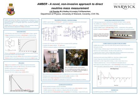 AMBER - A novel, non-invasive approach to direct neutrino mass measurement J.A.Thornby, M.J.Hadley, A.Lovejoy, Y.A.Ramachers Department of Physics, University.