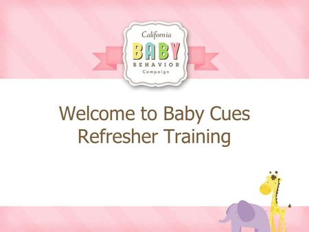 Welcome to Baby Cues Refresher Training