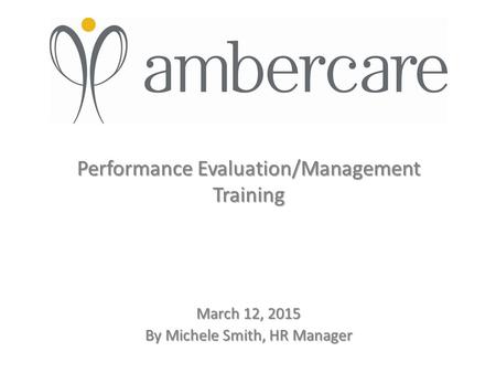 Performance Evaluation/Management Training