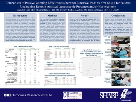 Comparison of Passive Warming Effectiveness between Linen/Gel Pads vs. Opt-Shield for Patients Undergoing Robotic-Assisted Laparoscopic Prostatectomy/or.