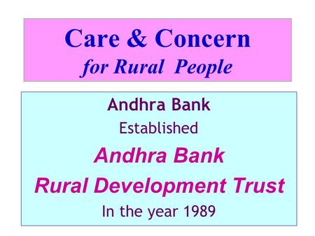 Care & Concern for Rural People