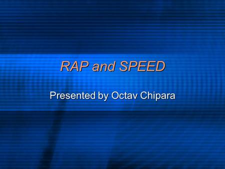 RAP and SPEED Presented by Octav Chipara. Realtime Systems Concerned with two aspects Concerned with two aspects Control Control RAP RAP Predictability.