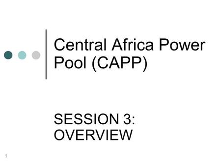 Central Africa Power Pool (CAPP)