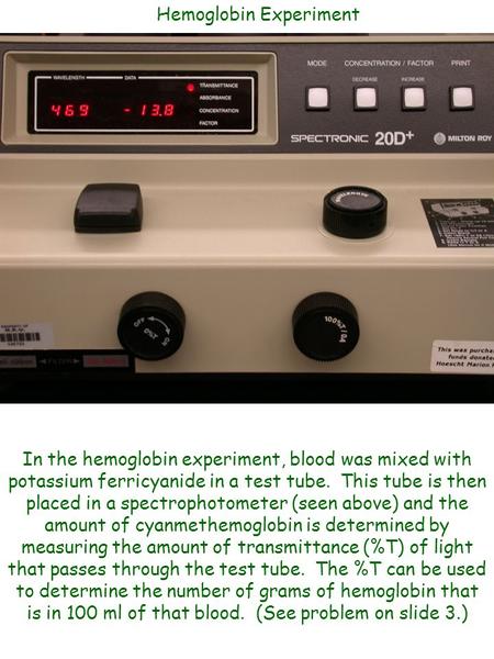 Hemoglobin Experiment