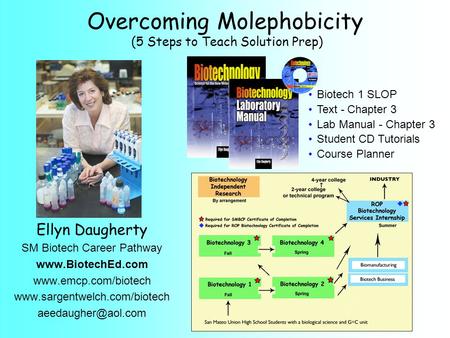 Ellyn Daugherty SM Biotech Career Pathway    Biotech 1 SLOP Text -