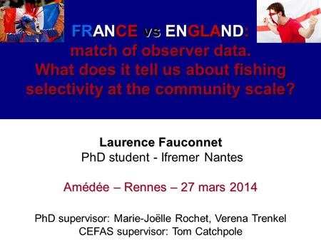 Laurence Fauconnet Amédée – Rennes – 27 mars 2014 Laurence Fauconnet PhD student - Ifremer Nantes Amédée – Rennes – 27 mars 2014 PhD supervisor: Marie-Joëlle.