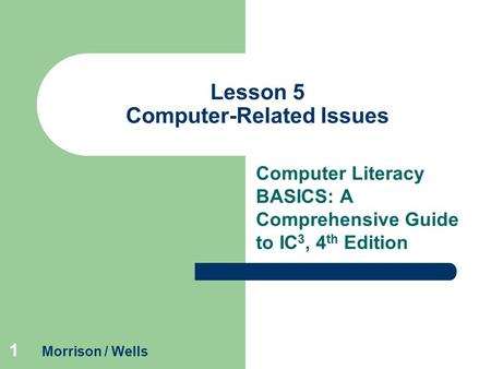 Lesson 5 Computer-Related Issues