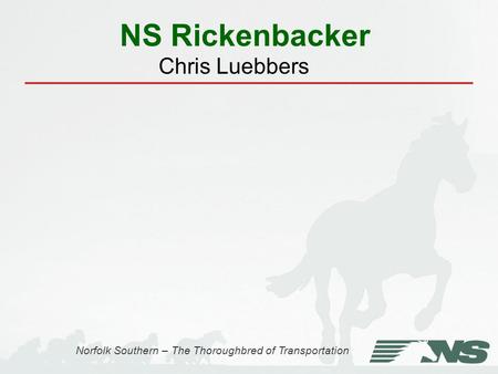 NS Rickenbacker Norfolk Southern – The Thoroughbred of Transportation Chris Luebbers.
