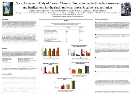 Socio Economic Study of Farmer Charcoal Production in the Brazilian Amazon and implications for the slash-and-char praxis & carbon sequestration Sundari.