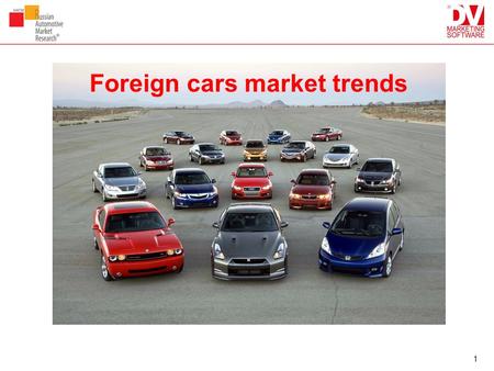 1 Foreign cars market trends. Engine Type, number of modifications Engine TypeDieselHybridPetrolTotal Cabrio7 8996 Coupe1 127128 Hatchback286686720 MPV2.