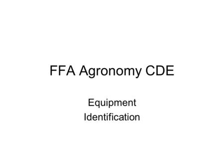 FFA Agronomy CDE Equipment Identification. Anemometer.