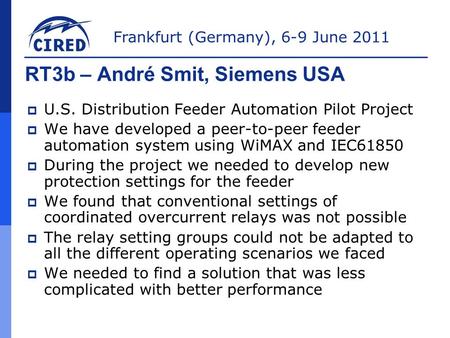 RT3b – André Smit, Siemens USA