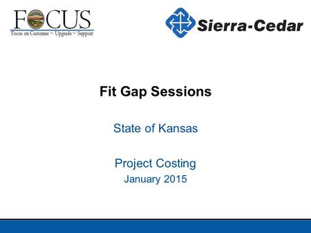 State of Kansas Project Costing January 2015