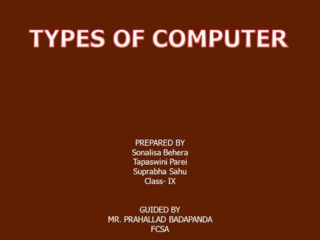classification of computer ppt presentation free download