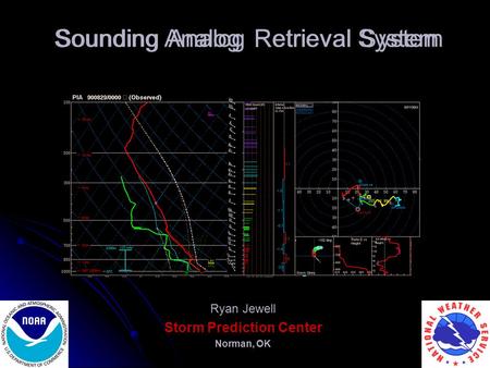Ounding nalog etrieval ystem Ryan Jewell Storm Prediction Center Norman, OK SARS Sounding Analog Retrieval System.