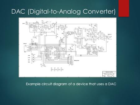DAC (Digital-to-Analog Converter) Example circuit diagram of a device that uses a DAC.