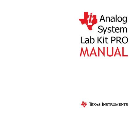 Analog System Lab Kit PRO MANUAL.