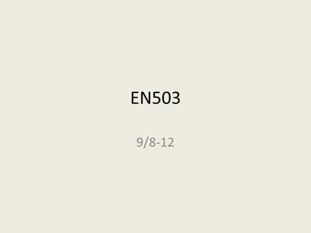 EN503 9/8-12.