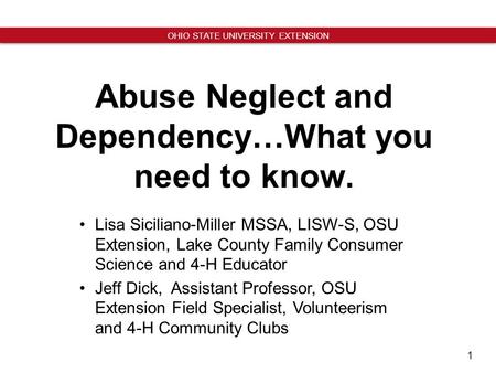Abuse Neglect and Dependency…What you need to know.