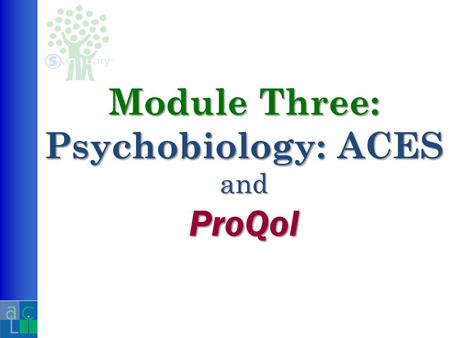 Module Three: Psychobiology: ACES and ProQol. A collaborative effort of Kaiser Permanente and The Centers for Disease Control Vincent J. Felitti, M.D.