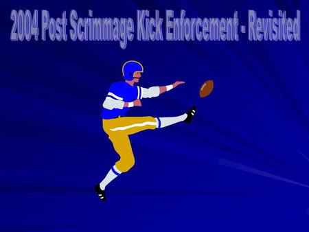 2004 Post Scrimmage Kick Enforcement - Revisited