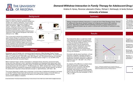 Ratings of demand-withdraw interaction in a multi-site trial of Brief Strategic Family Therapy for adolescent drug abuse showed complex but intriguing.