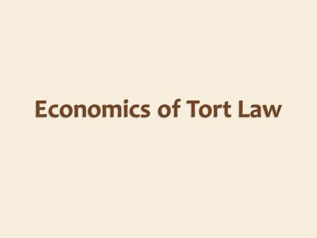 Tort – injury to person or property We are interested in unintentional torts, inadvertent accidents. Injuries sustained by breach of contract are covered.