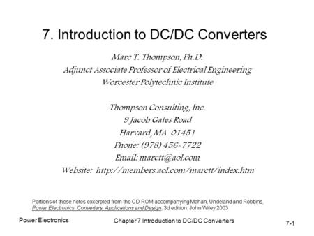 7. Introduction to DC/DC Converters