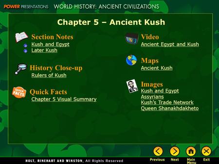Chapter 5 – Ancient Kush Section Notes Video Maps History Close-up