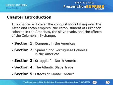 Chapter Introduction Section 1: Conquest in the Americas