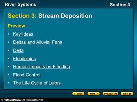 Section 3: Stream Deposition