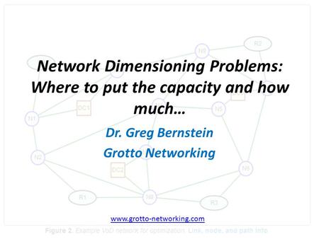B Network Dimensioning Problems: Where to put the capacity and how much… Dr. Greg Bernstein Grotto Networking www.grotto-networking.com.
