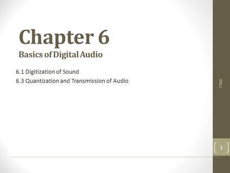Chapter 6 Basics of Digital Audio