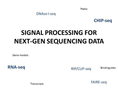 SIGNAL PROCESSING FOR NEXT-GEN SEQUENCING DATA