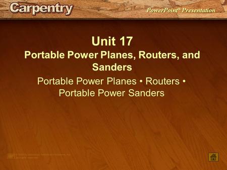 Portable Power Planes, Routers, and Sanders