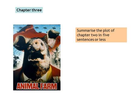 Chapter three Summarise the plot of chapter two in five sentences or less.