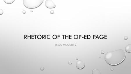 Rhetoric of the op-ed page